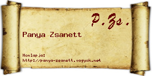 Panya Zsanett névjegykártya